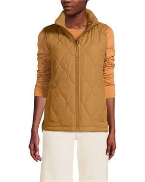 Lands' End Featherfree Quilted Insulated Vest - Brown