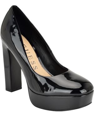 Guess Dalarie Tall Block Heel Platform Pumps - Black