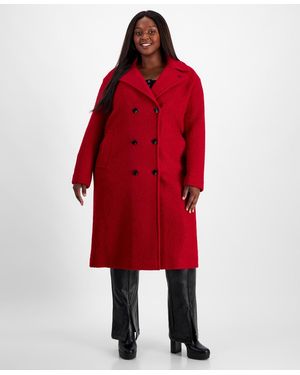 Plus size red wool coat online