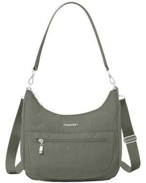 Baggallini Pocket Half Moon Bag - Gray