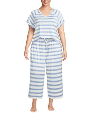 Lands' End Plus Size Cooling Pajama Set - Blue
