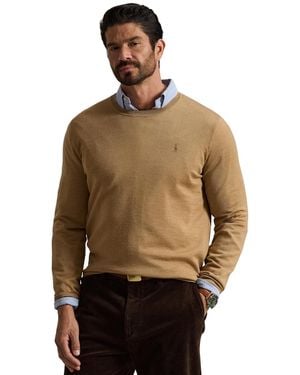 Polo Ralph Lauren Big & Tall Regular-fit Wool Crewneck Sweater - Brown