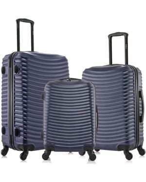 DUKAP Inusa Adly Lightweight Hardside Spinner luggage Set - Blue