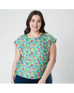 Calypsa Daphne Loose Swim Top - Blue