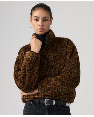 Levi's Gemma Quarter-zip Sweatshirt - Brown