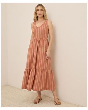 Pact Organic Cotton Canopy Linen Blend Easy Tank Dress - Brown