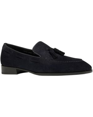 Anthony Veer Napoli Suede Penny Tassel Loafer - Black