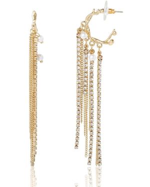 BCBGeneration Layered Tassel Statement Earrings - White