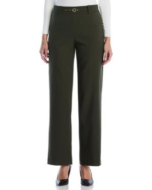 Rafaella Petite Novelty Pull-on Wide-leg High-rise Pants - Green