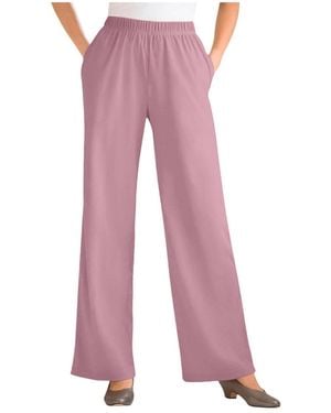 Woman Within Within Tall 7-day Knit Wide-leg Pant - Pink