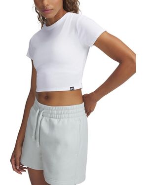 Under Armour Rival Ribbed Cropped T-shirt - White