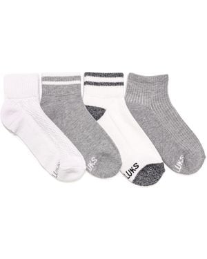 Muk Luks Dream Step Mini Crew Socks, 4 Pair Pack - Metallic