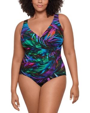 Miraclesuit Plus Size Palma Paradiso Oceanus Tummy-control One-piece Swimsuit - Blue