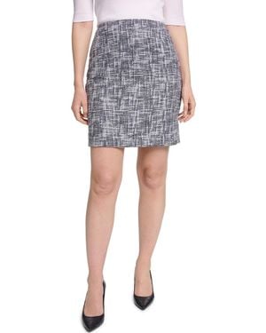 Calvin Klein Tweed Plaid-mini Skirt - Blue