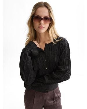 Scotch & Soda Smock Stitch Lightweight Cardigan - Black