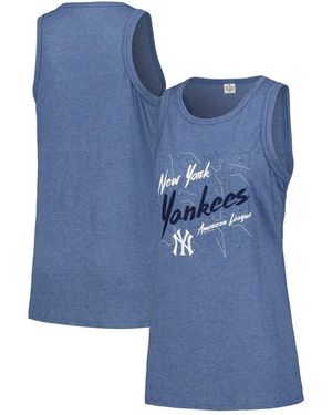 Soft As A Grape New York Yankees Gauze High Neck Tank Top - Blue