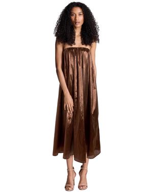 Kenneth Cole Strapless A-line Foil Midi Dress - Brown
