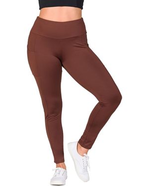 24seven Comfort Apparel Side Pocket Ankle Length Yoga Pant leggings - Purple