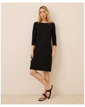 Pact Organic Cotton Softspun Boat Neck Dress - Black