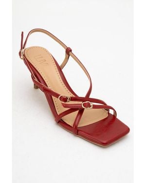 Prologue Shoes Chaka Square Toe Stiletto Sandals - White