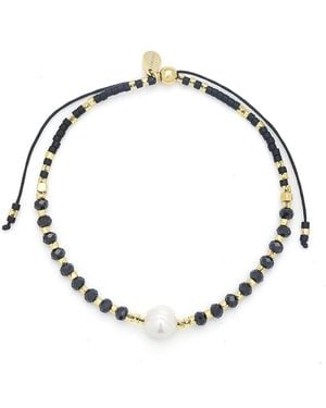 KAMARIA Lumira Mini Pearl Gemstone Adjustable Bracelet - Metallic