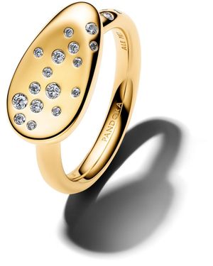 PANDORA Small Stone-set Oval Signet Ring - Metallic