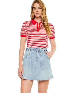 Kancan Kerro High Rise Midi Skater Skirt - Blue