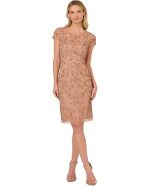 Adrianna Papell Beaded Sheath Dress - Blue