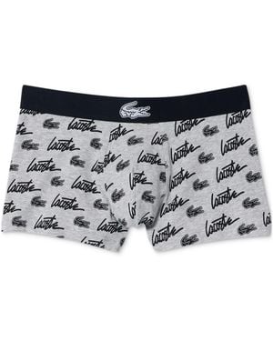 Lacoste Stretch-cotton Logo-print Boxer Briefs - Gray