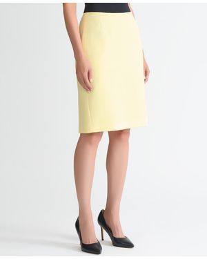 Kasper Zip-back Stretch Crepe Pencil Skirt - White