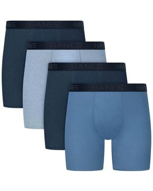 Hanes Ultimate Solid Boxer Briefs - Blue