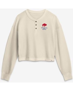 Fanatics Buffalo Bills Relaxed Cropped Waffle-knit Long Sleeve Shirt - White