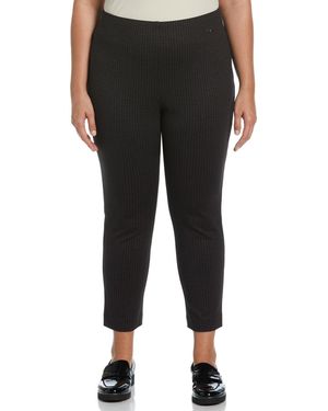Rafaella Plus Size Houndstooth Pull On Pants - Black