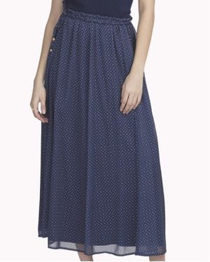 Elle Collection Printed Chiffon Skirt - Blue