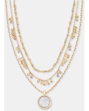 Style & Co. Stone Inlay Layered Pendant Necklace - Metallic