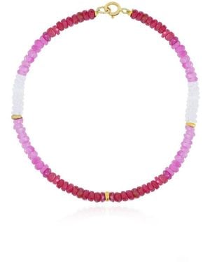 The Lovery Ombre Bead Bracelet 14k Gold - Pink