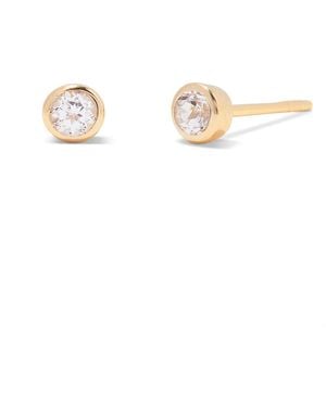 Brook and York Natural Stones 14k Gold-plated Vermeil Sage Birthstone Earrings - Metallic