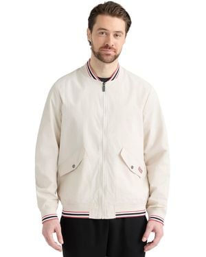 HUNTER Gaston Striped Rib Bomber Jacket - White