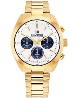 Tommy Hilfiger Chronograph Gold Tone Stainless Steel Bracelet Watch - Metallic