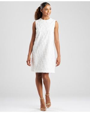 Natori Fil Coupe Jacquard Sleeveless Dress - White