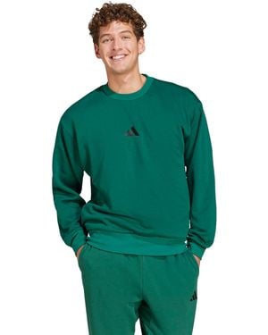 adidas Essentials Feel Cozy Sportswear Crewneck Sweatshirt - Green