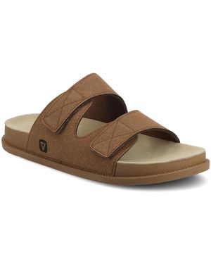 Vance Co. Orlando Comfort Adjustable Strap Slide On Sandals - Brown
