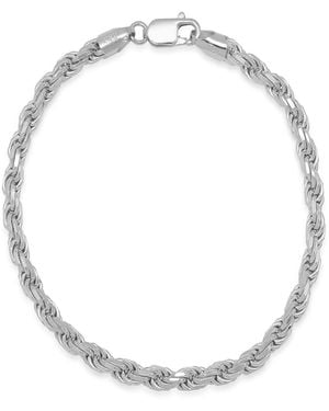 Steeltime Sterling Silver Rope Chain Bracelet - White