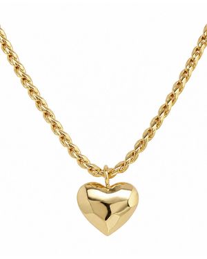 And Now This 18k Gold Plated Brass Heart Pendant Necklace - Metallic