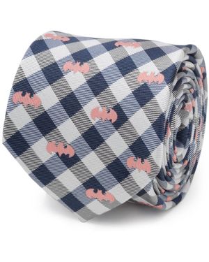 Dc Comics Batman Plaid Tie - Blue