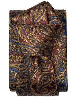 Elizabetta San Carlo Paisley Extra-long Tie - Brown