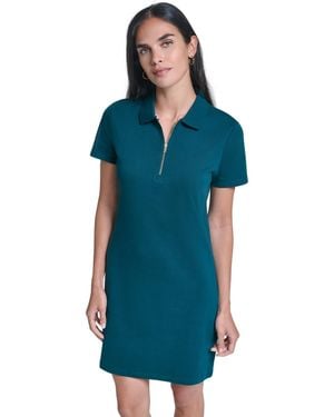 Nautica Short-sleeve Zip Polo Dress - Blue