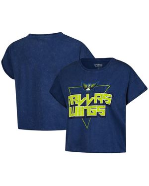 Sportiqe Â Dallas Wings Rock N Roll Collection Gwen Mineral Wash Cropped T-shirt - Blue