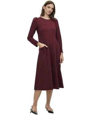 Finery London Felice Ponte Jersey Midi Dress - Red