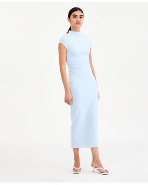 BarIII Cap-sleeve Mock-neck Midi Dress - White